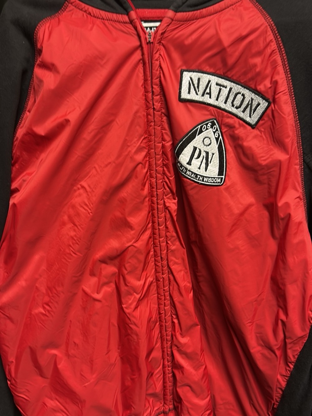 Nation Patch Red & Black Men's Raincoat